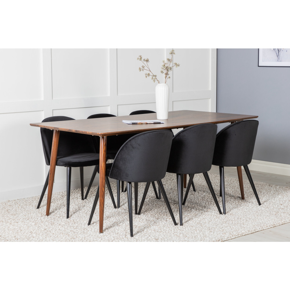 Produktbild för Polar Matbord med Velvet Stolarna