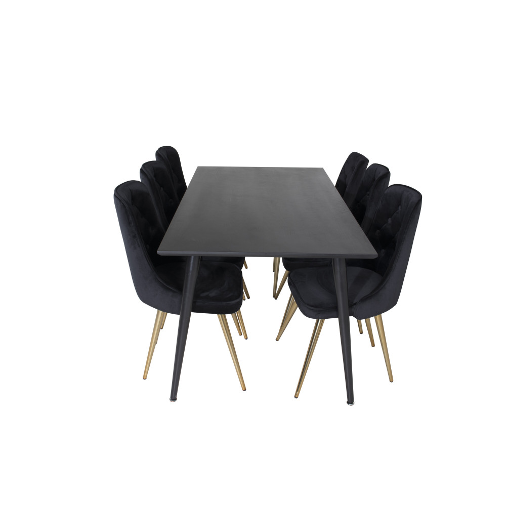 Produktbild för Dipp Matbord med Velvet Deluxe Stolarna