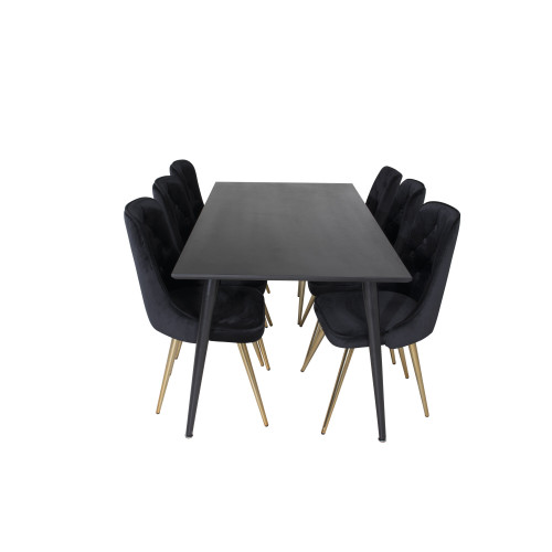 Venture Home Dipp Matbord med Velvet Deluxe Stolarna