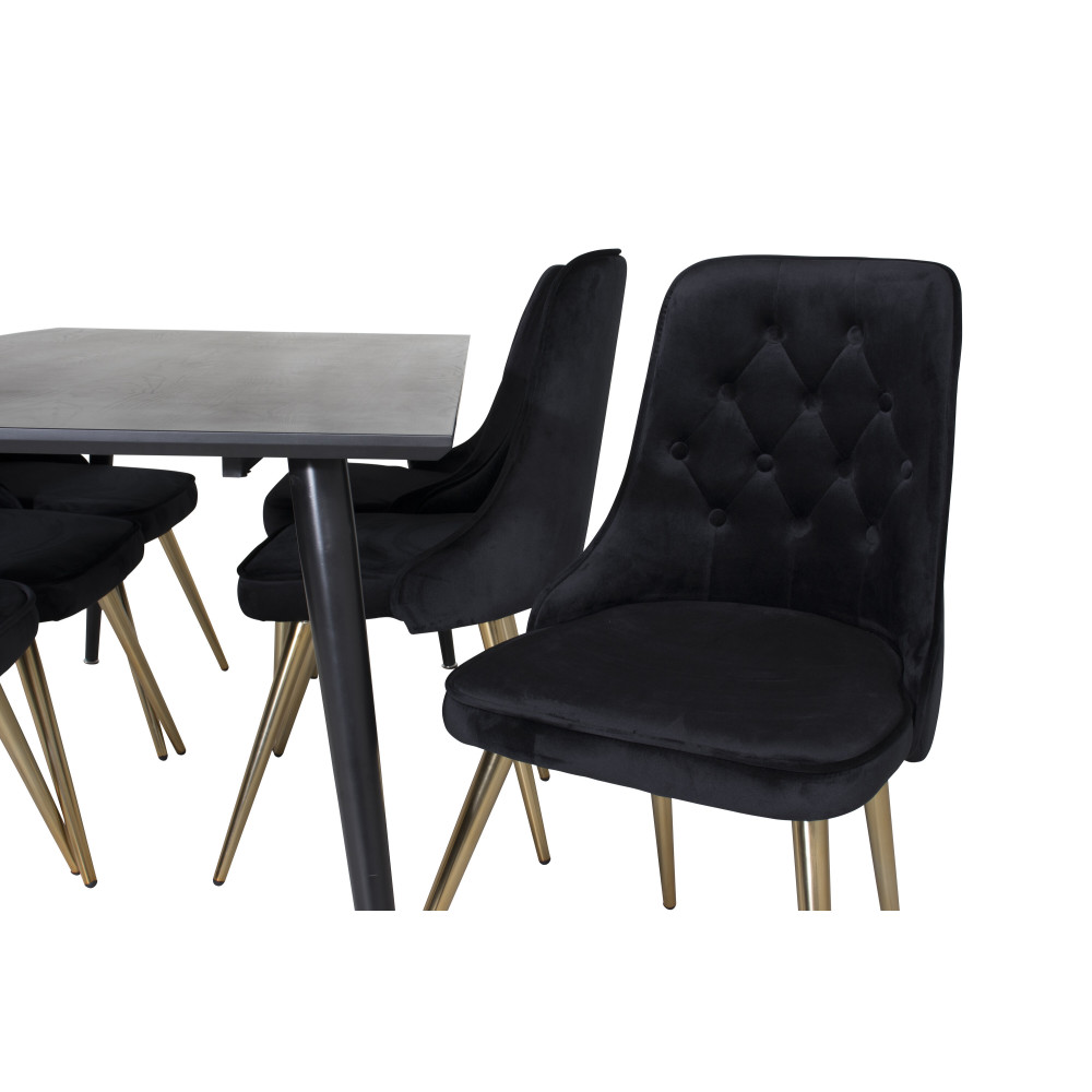 Produktbild för Dipp Matbord med Velvet Deluxe Stolarna