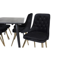Produktbild för Dipp Matbord med Velvet Deluxe Stolarna