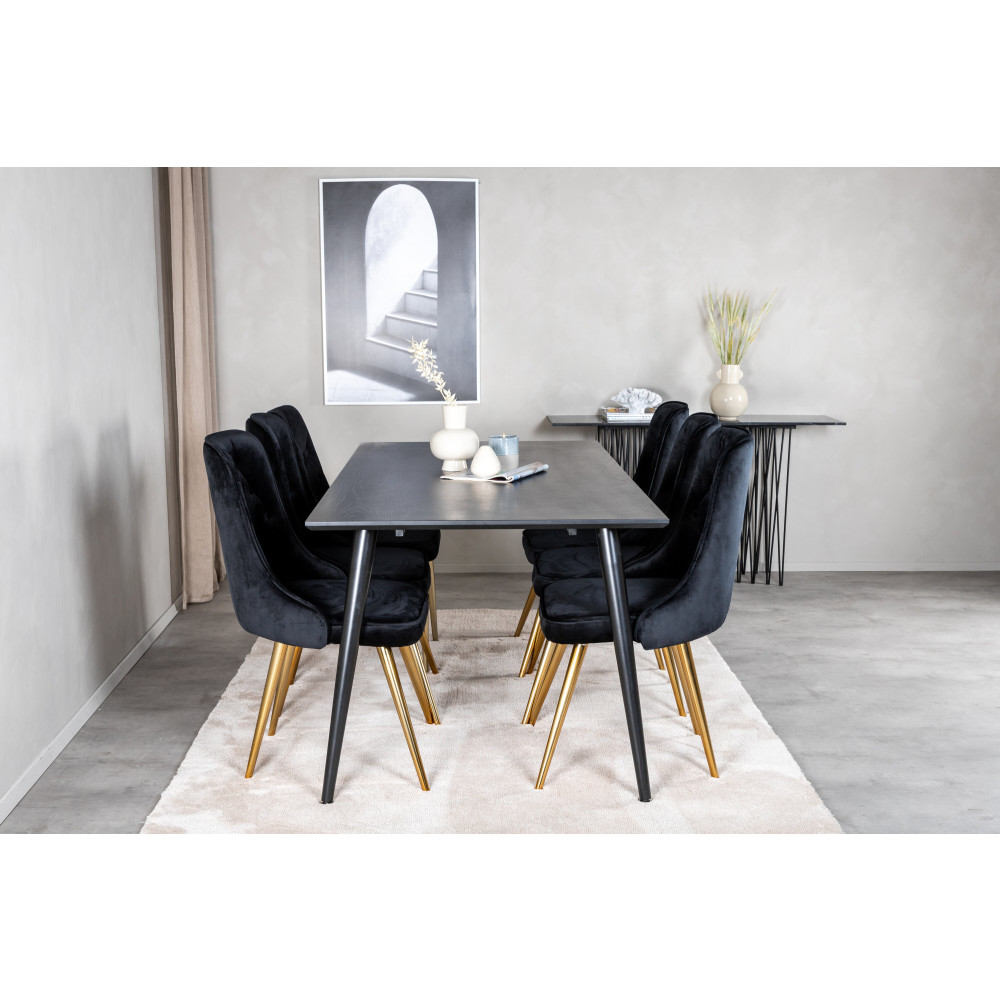 Produktbild för Dipp Matbord med Velvet Deluxe Stolarna