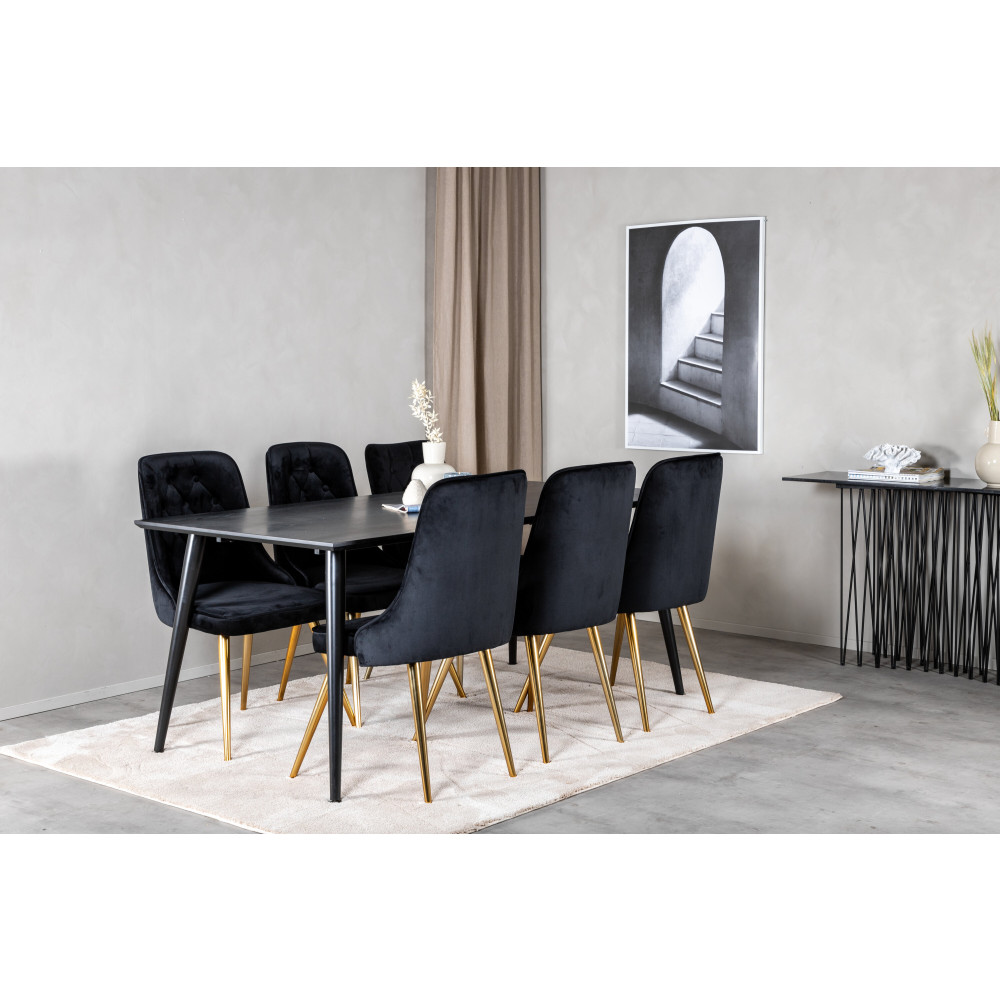 Produktbild för Dipp Matbord med Velvet Deluxe Stolarna