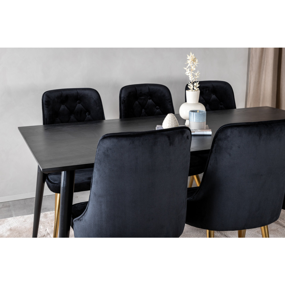 Produktbild för Dipp Matbord med Velvet Deluxe Stolarna