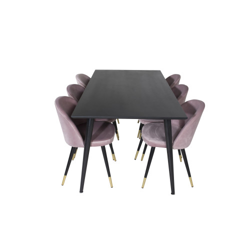 Venture Home Dipp Matbord med Velvet Stolarna
