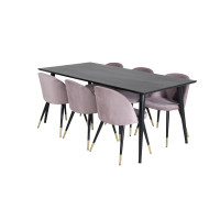 Produktbild för Dipp Matbord med Velvet Stolarna