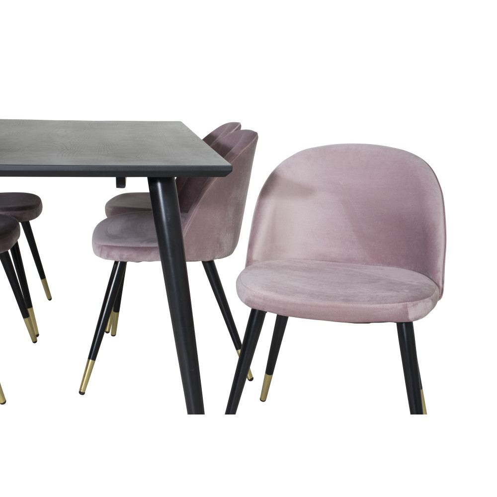 Produktbild för Dipp Matbord med Velvet Stolarna