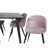 Produktbild för Dipp Matbord med Velvet Stolarna