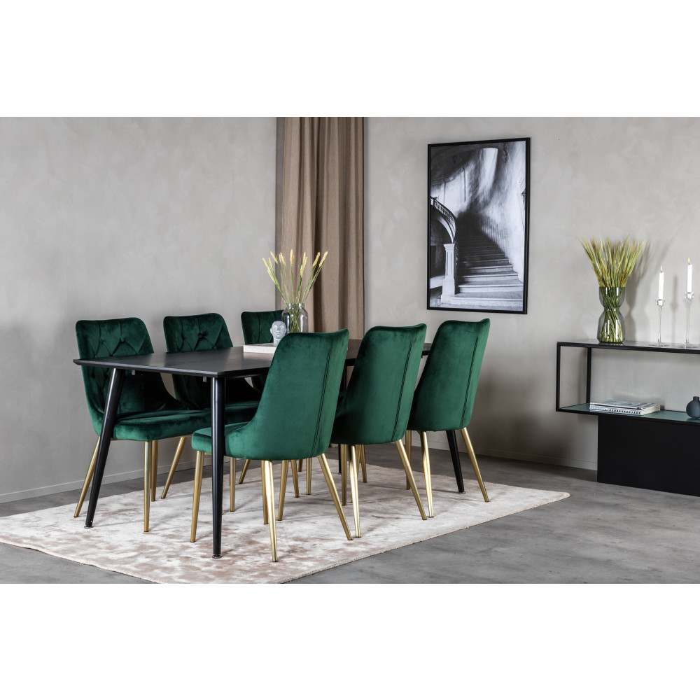 Produktbild för Dipp Matbord med Velvet Deluxe Stolarna