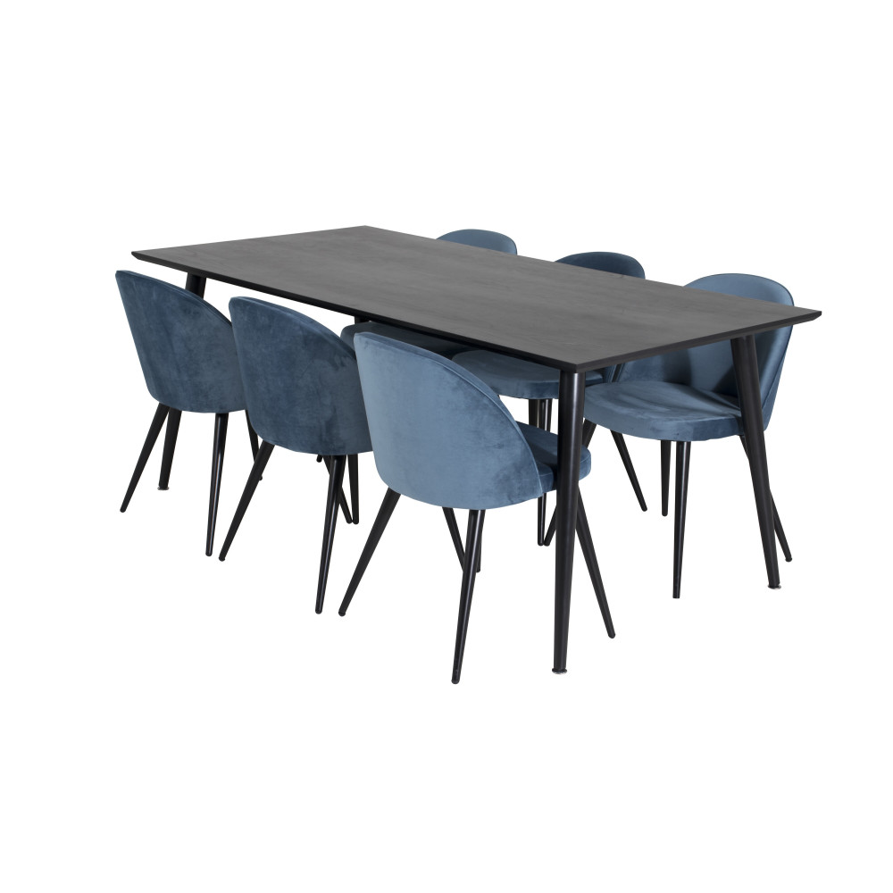Produktbild för Dipp Matbord med Velvet Stolarna