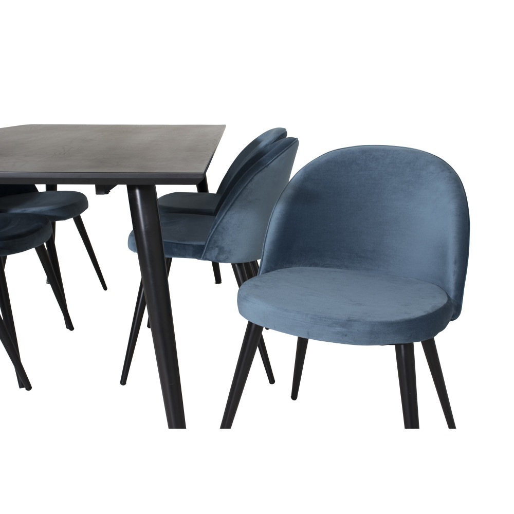 Produktbild för Dipp Matbord med Velvet Stolarna