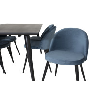 Produktbild för Dipp Matbord med Velvet Stolarna