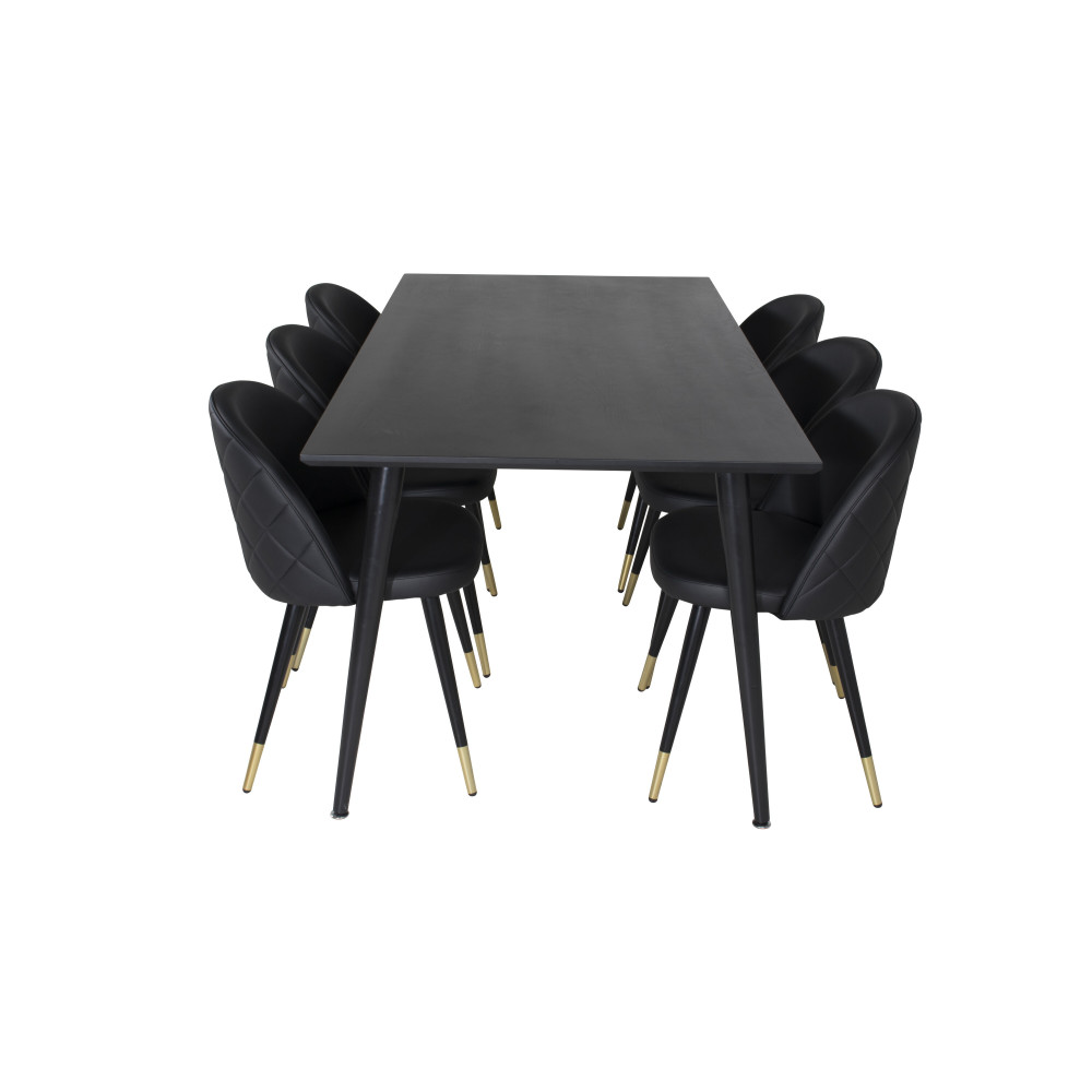 Produktbild för Dipp Matbord med Velvet Stolarna
