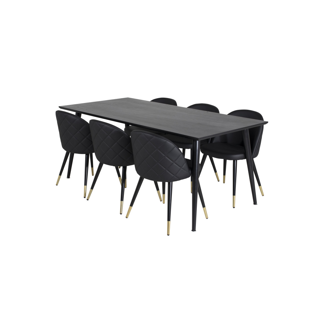 Produktbild för Dipp Matbord med Velvet Stolarna