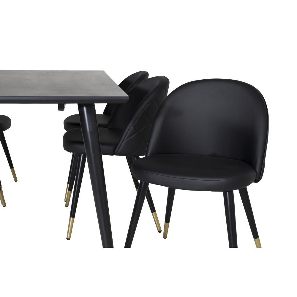 Produktbild för Dipp Matbord med Velvet Stolarna