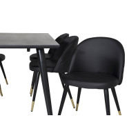 Produktbild för Dipp Matbord med Velvet Stolarna