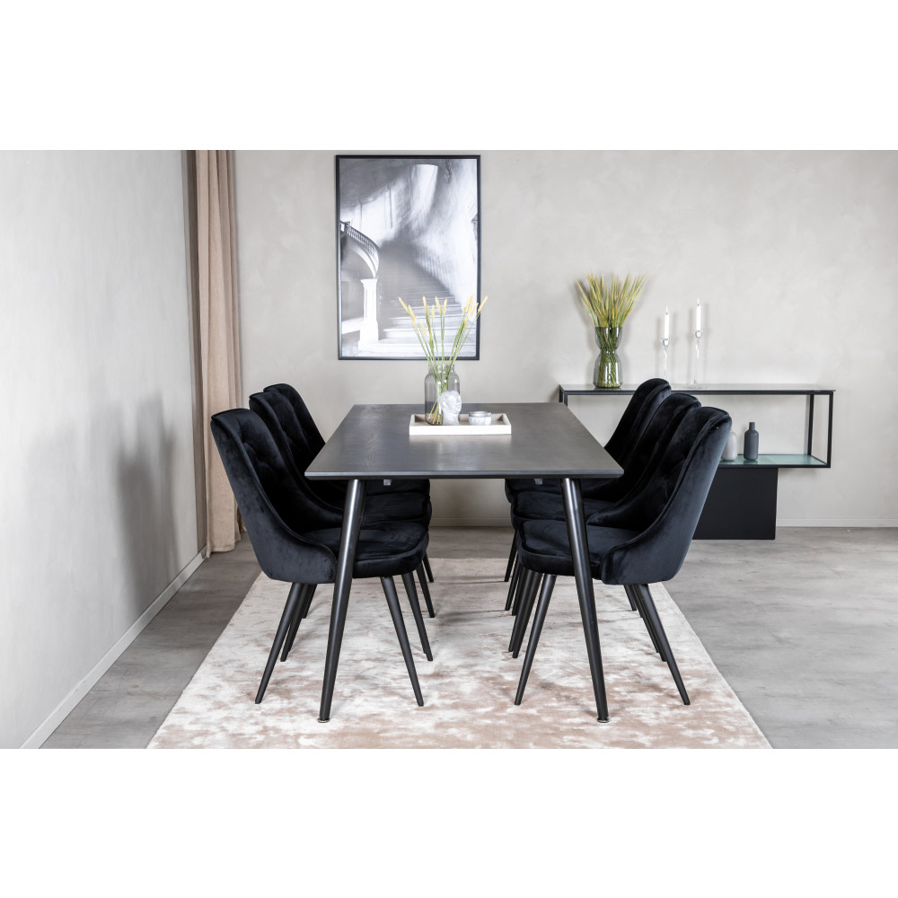 Produktbild för Dipp Matbord med Velvet Deluxe Stolarna