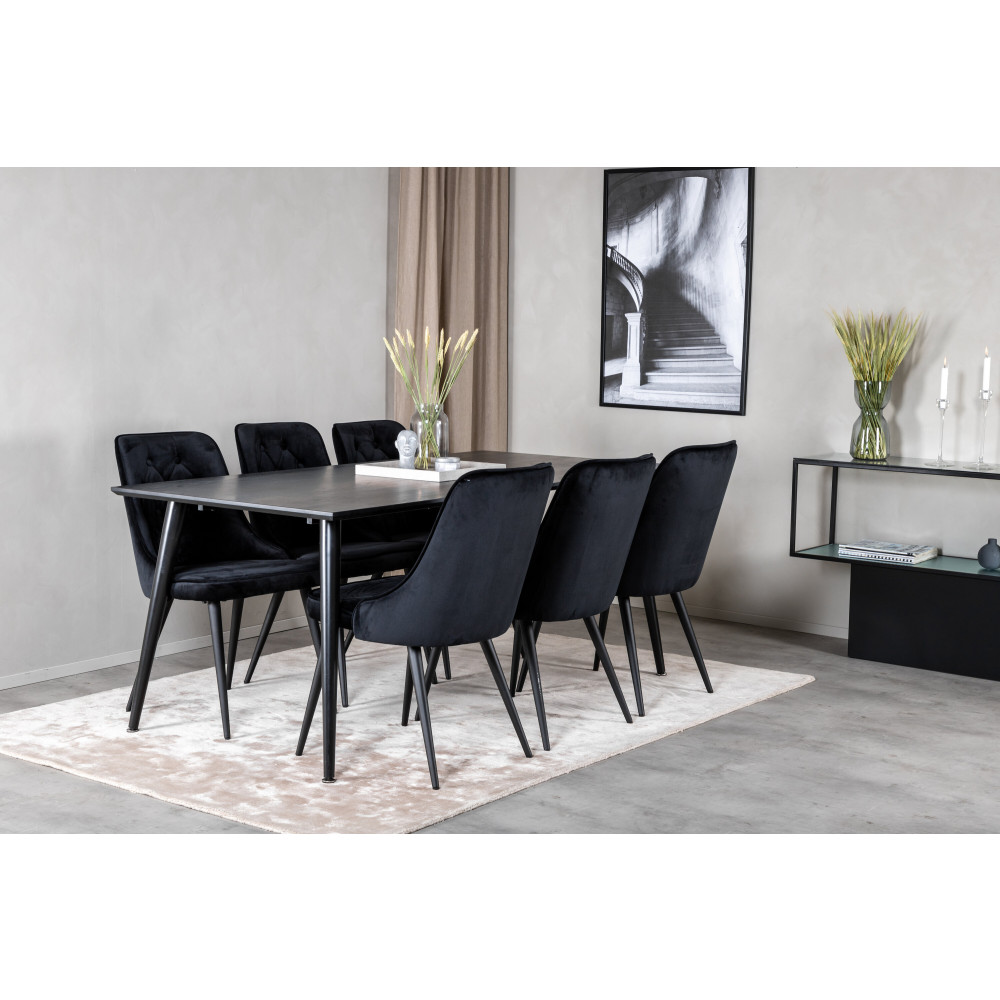 Produktbild för Dipp Matbord med Velvet Deluxe Stolarna