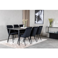 Produktbild för Dipp Matbord med Velvet Deluxe Stolarna