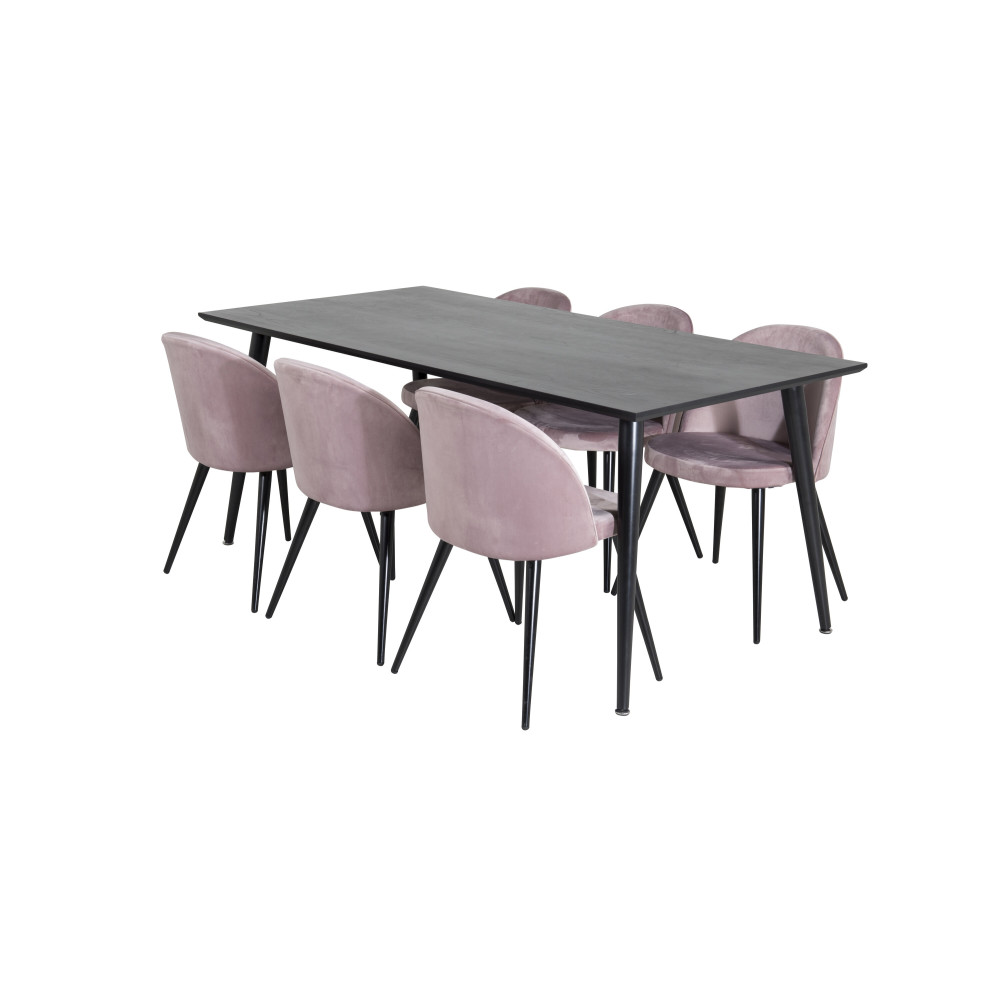 Produktbild för Dipp Matbord med Velvet Stolarna