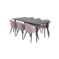Produktbild för Dipp Matbord med Velvet Stolarna