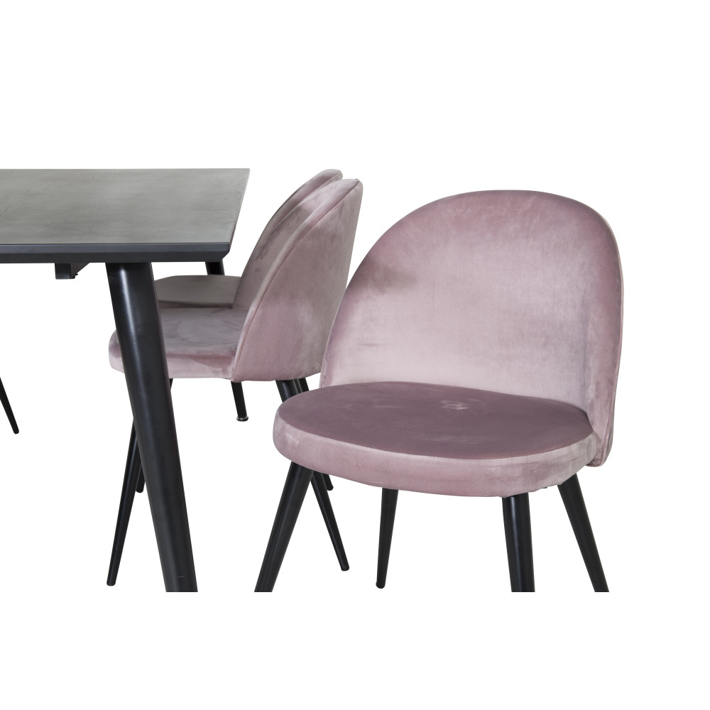 Produktbild för Dipp Matbord med Velvet Stolarna
