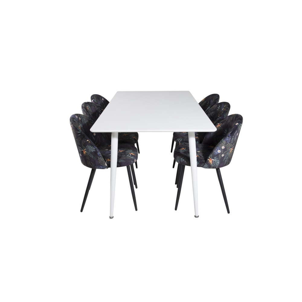Produktbild för Polar Matbord med Velvet Stolarna