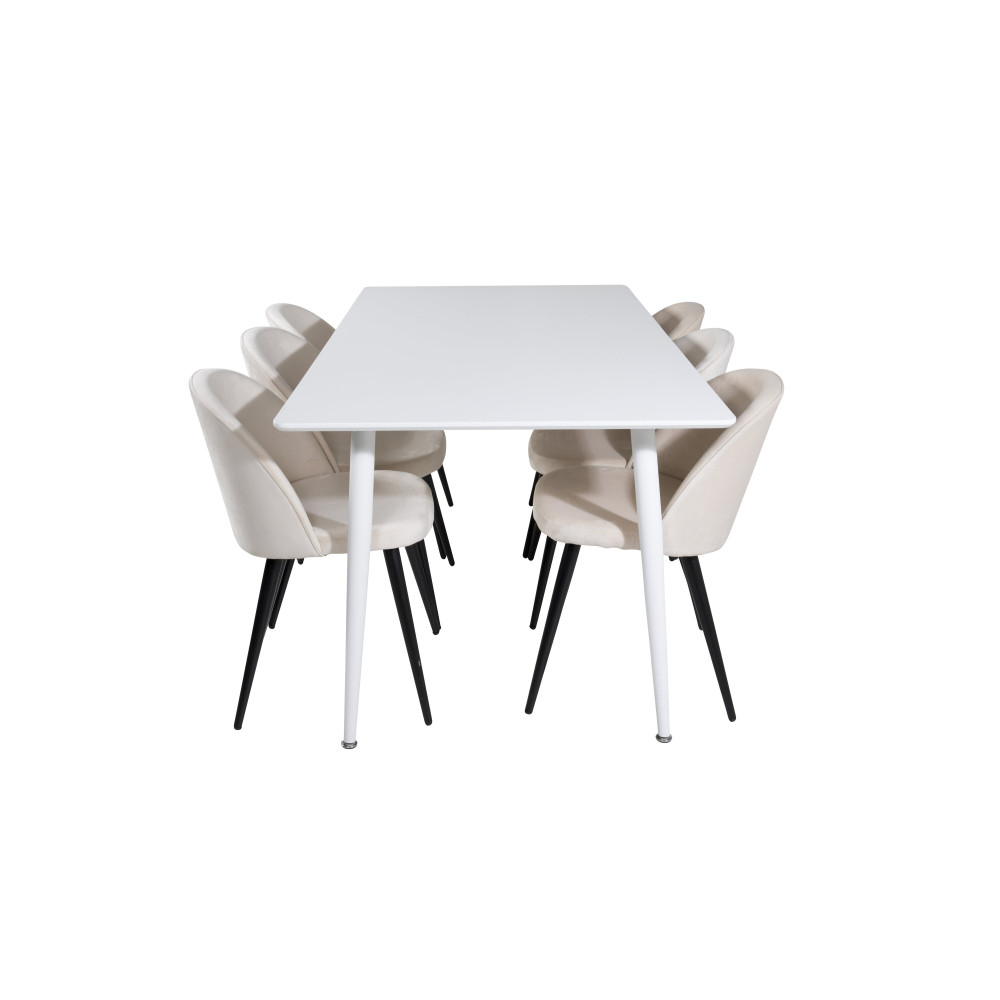 Produktbild för Polar Matbord med Velvet Stolarna