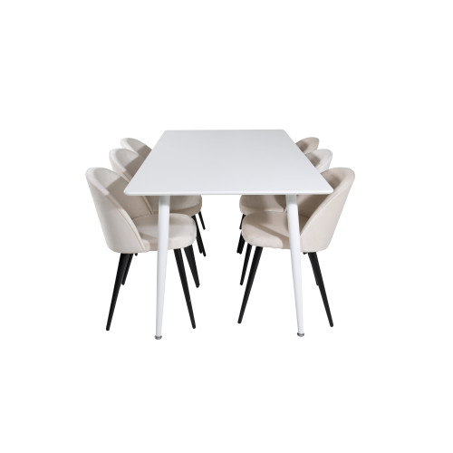 Venture Home Polar Matbord med Velvet Stolarna