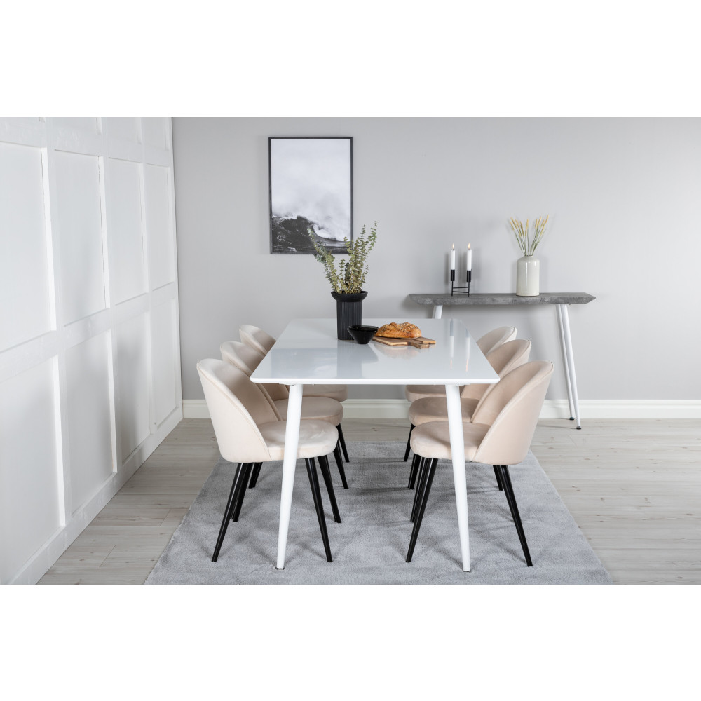 Produktbild för Polar Matbord med Velvet Stolarna