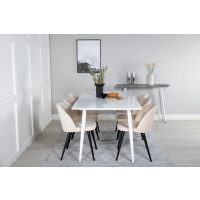 Produktbild för Polar Matbord med Velvet Stolarna