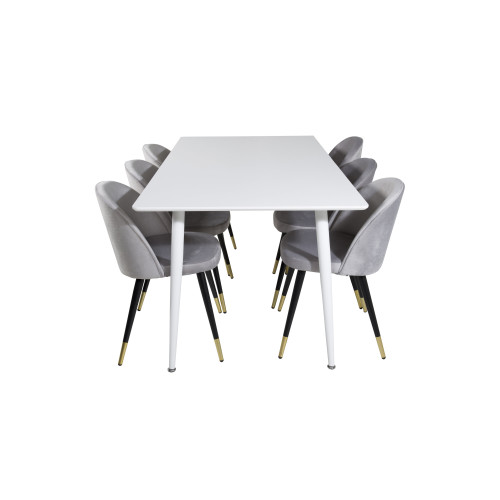 Venture Home Polar Matbord med Velvet Stolarna