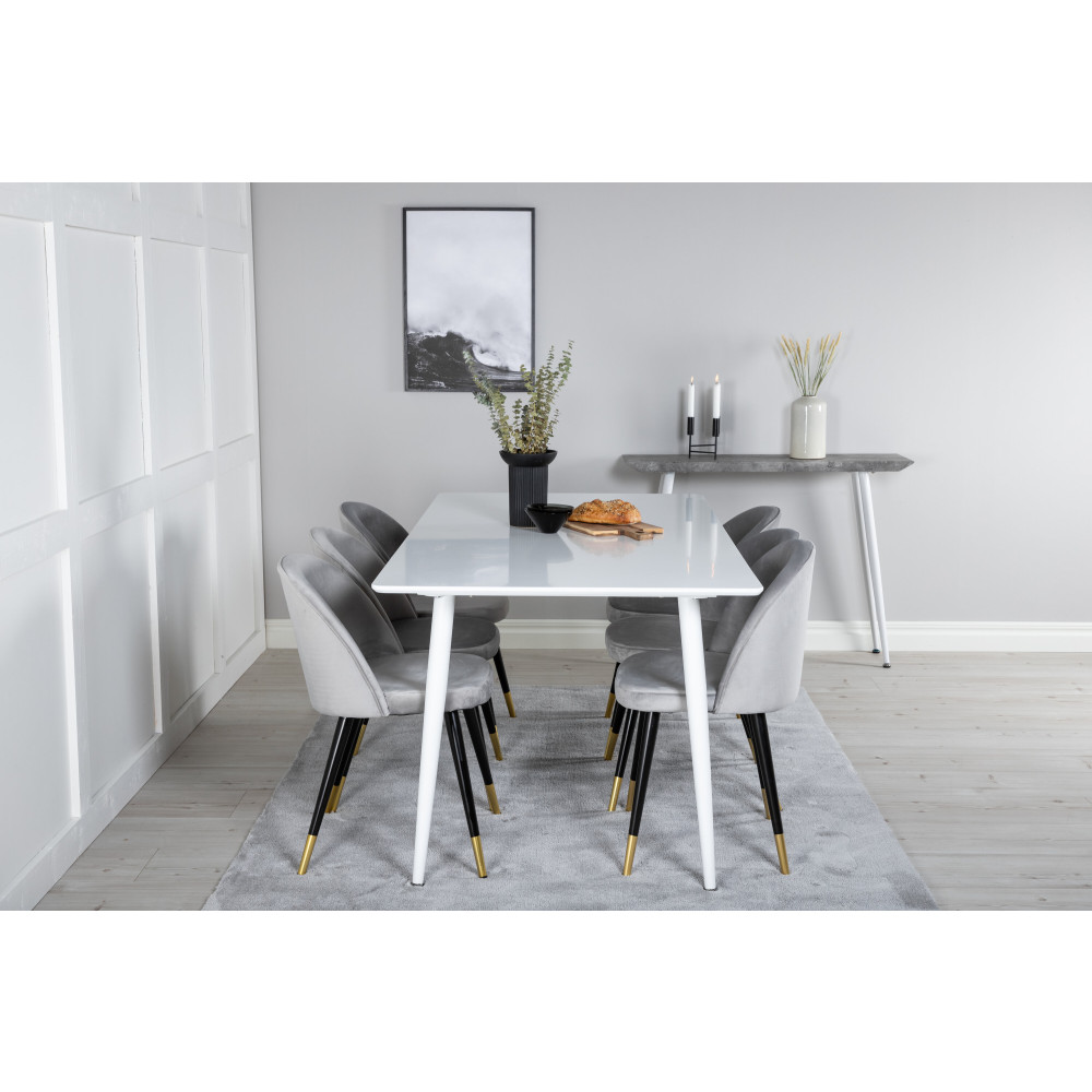 Produktbild för Polar Matbord med Velvet Stolarna