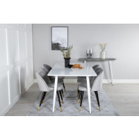 Produktbild för Polar Matbord med Velvet Stolarna