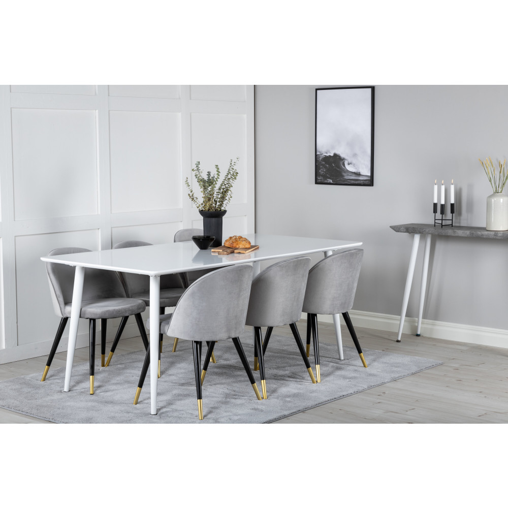 Produktbild för Polar Matbord med Velvet Stolarna