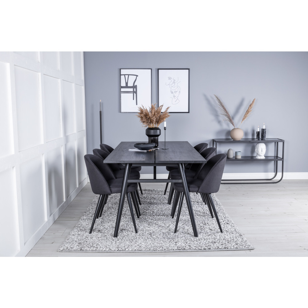 Produktbild för Sleek Matbord med Velvet Stolarna