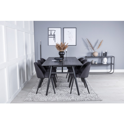 Venture Home Sleek Matbord med Velvet Stolarna