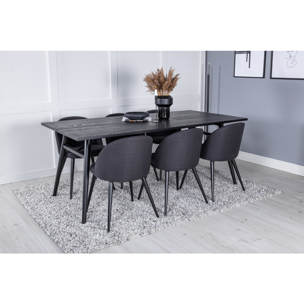 Produktbild för Sleek Matbord med Velvet Stolarna