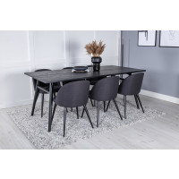 Produktbild för Sleek Matbord med Velvet Stolarna