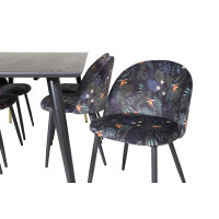 Produktbild för Dipp Matbord med Velvet Stolarna