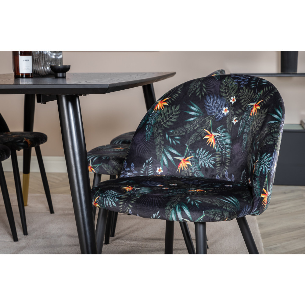 Produktbild för Dipp Matbord med Velvet Stolarna