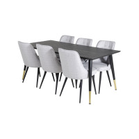 Produktbild för Dipp Matbord med Velvet Deluxe Stolarna