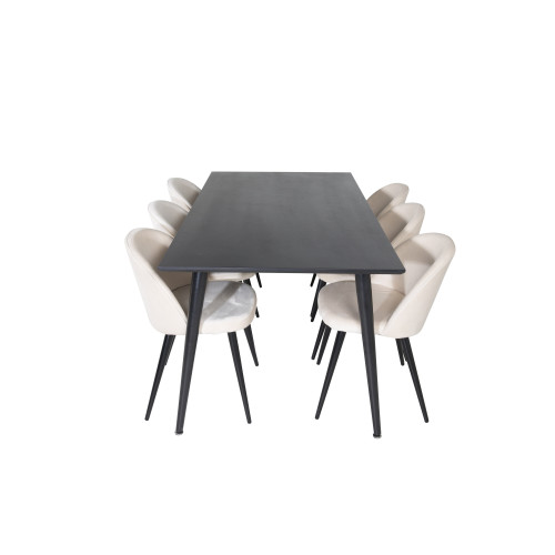 Venture Home Dipp Matbord med Velvet Stolarna