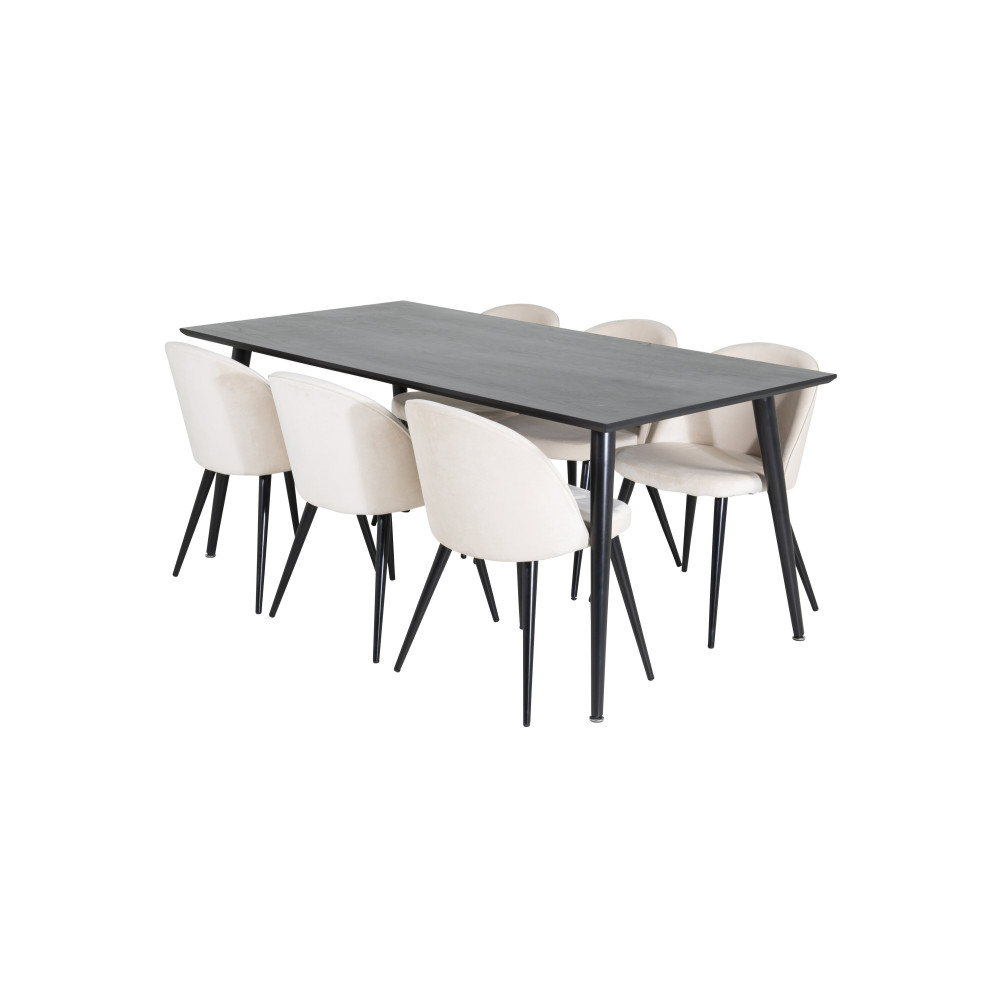 Produktbild för Dipp Matbord med Velvet Stolarna