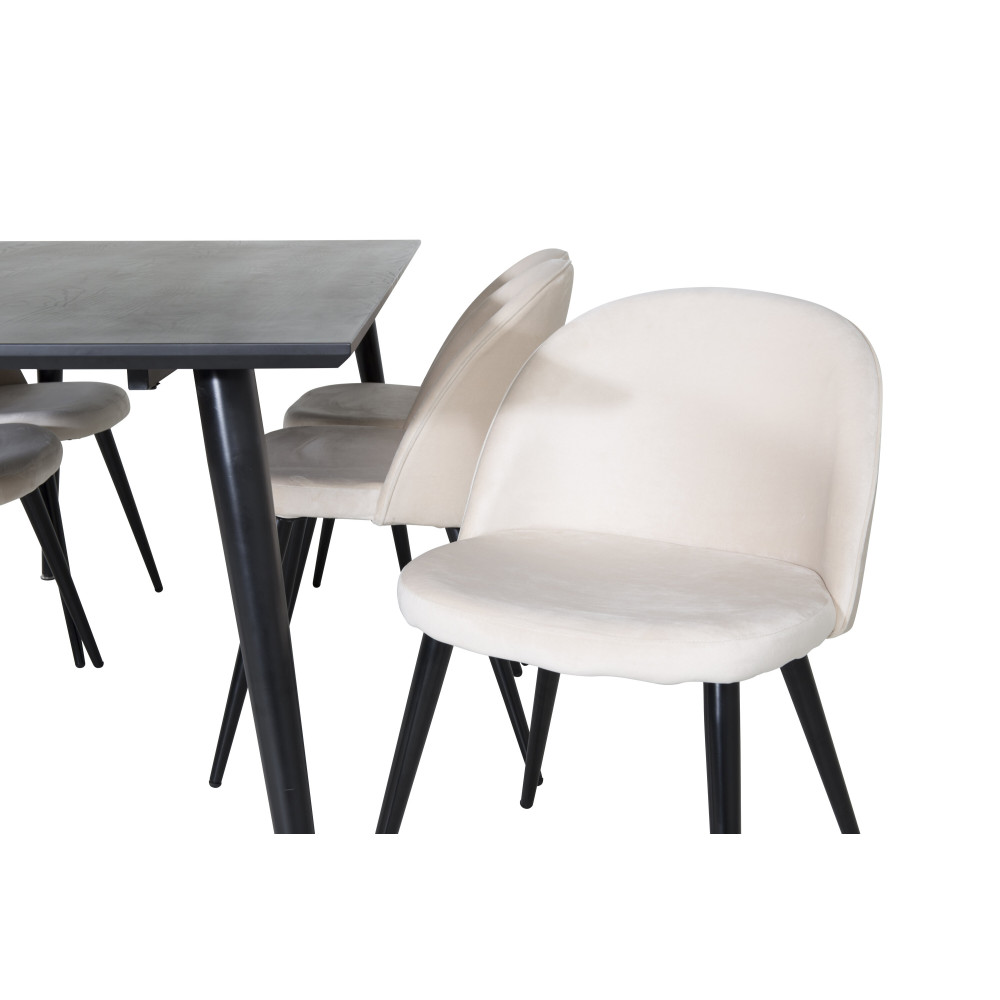 Produktbild för Dipp Matbord med Velvet Stolarna