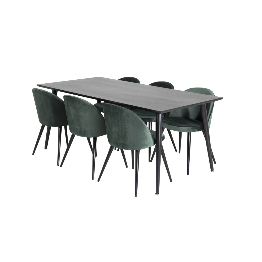 Produktbild för Dipp Matbord med Velvet Stolarna