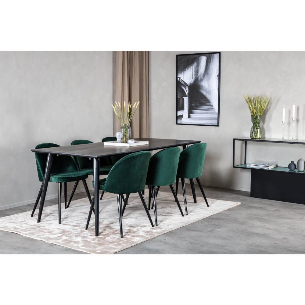 Produktbild för Dipp Matbord med Velvet Stolarna