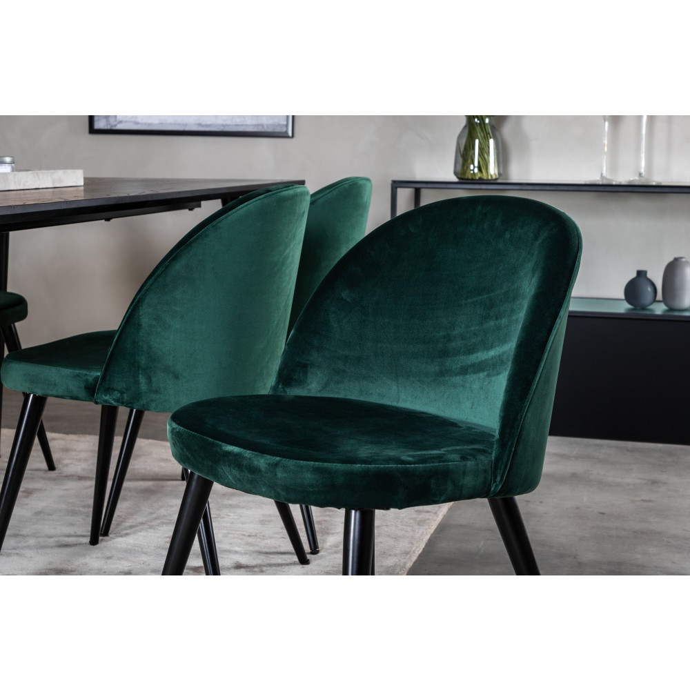 Produktbild för Dipp Matbord med Velvet Stolarna