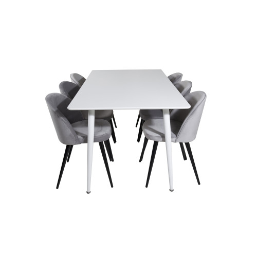 Venture Home Polar Matbord med Velvet Stolarna