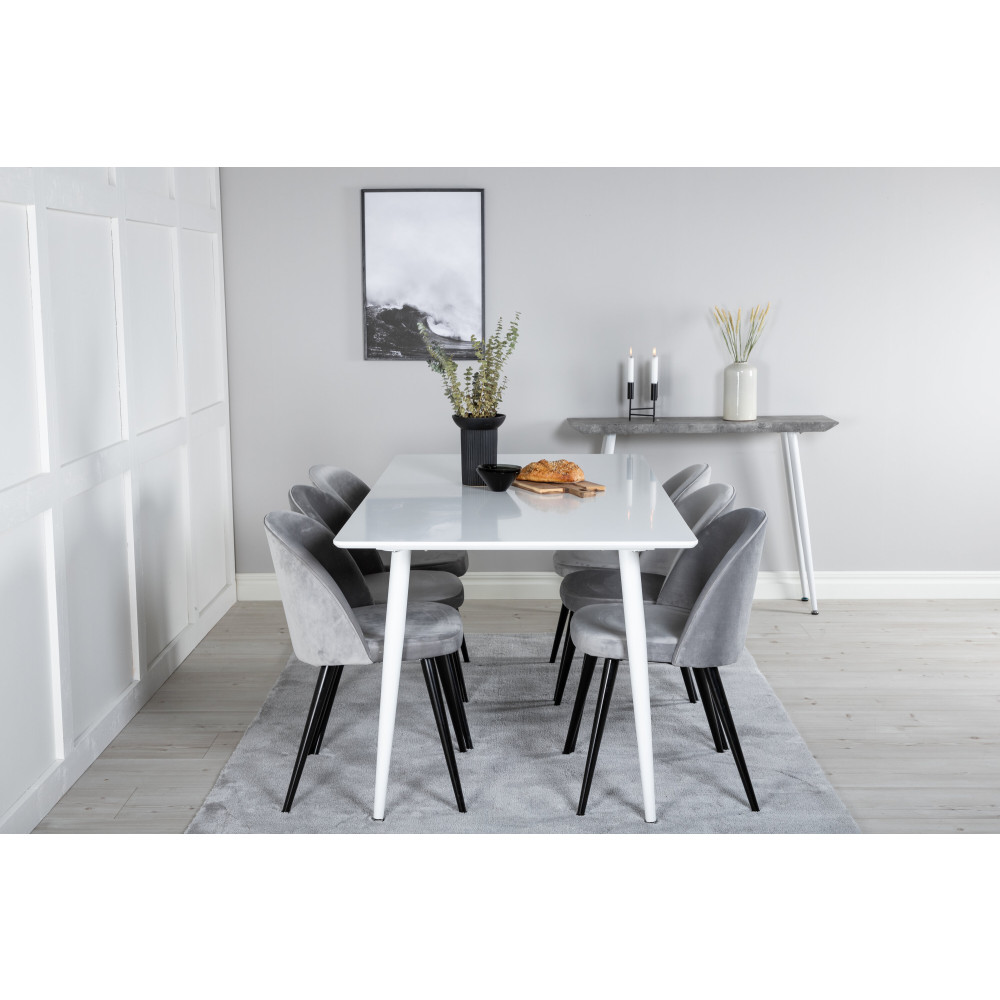 Produktbild för Polar Matbord med Velvet Stolarna